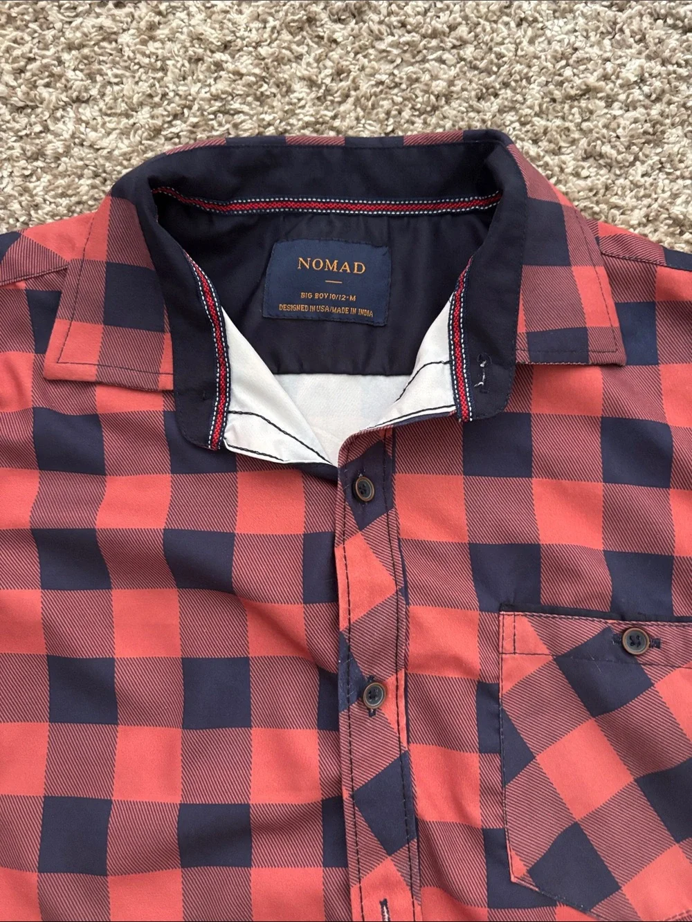 Boys Short-Sleeve Shirts Bundle - Navy Dot, Red Plaid, Yellow Plaid medium 10-12